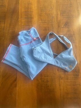 Shakti Activewear Light Blue Cropped Leggings and top